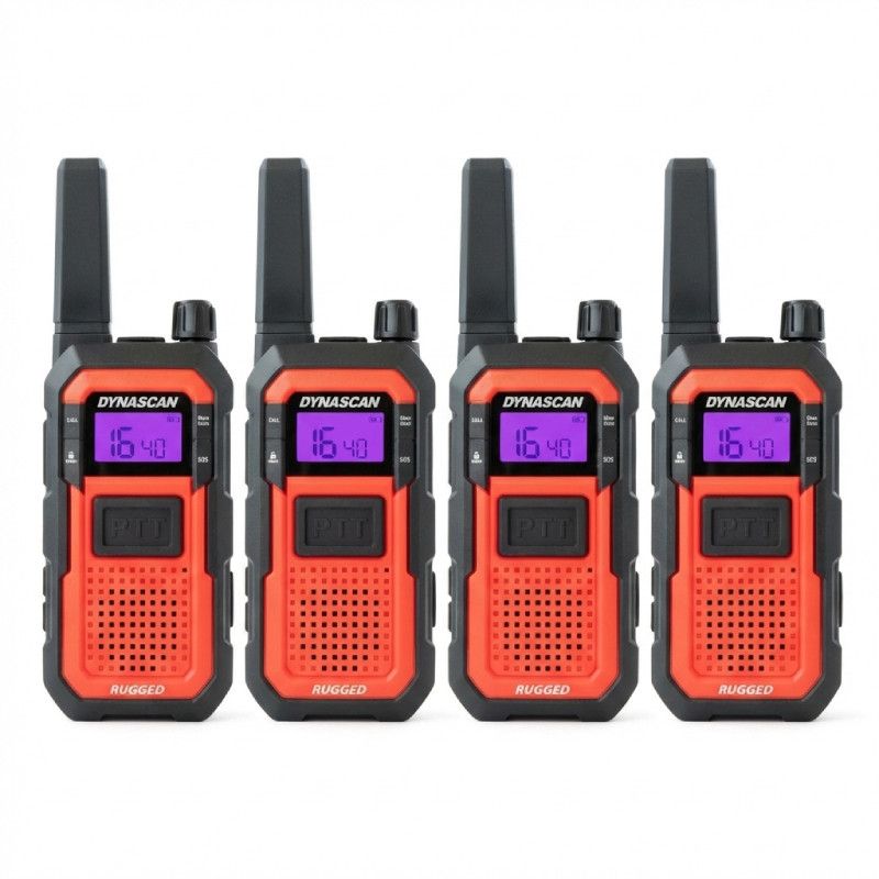 Pack 4 walkie talkies PMR446 Dynascan Rugged