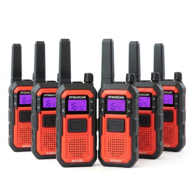 Pack 6 walkie talkies PMR446 Dynascan Rugged