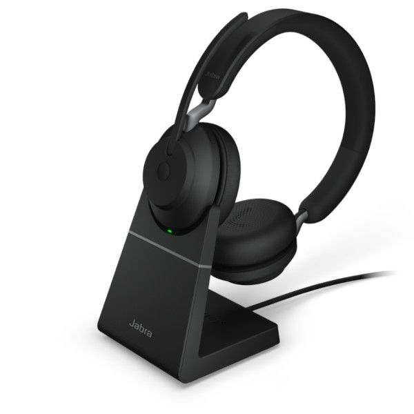 Jabra Evolve2 65 USB-C MS Stereo com suporte de carga - Preto