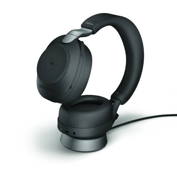 Jabra Evolve2 85 USB-A MS Stereo com suporte de carga - Preto