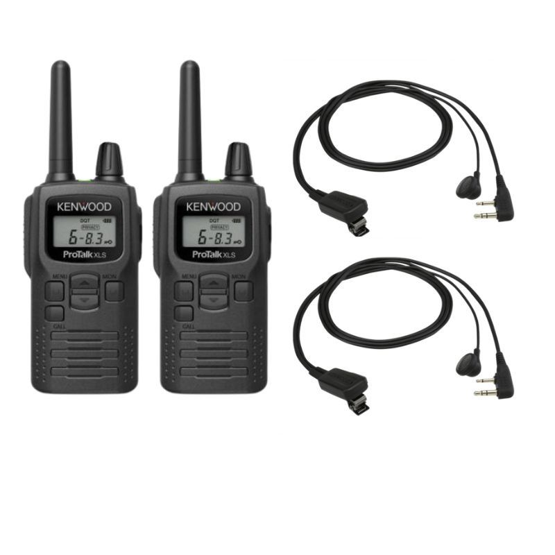 Pack 2x Kenwood PKT-300E + 2 auriculares com microfone de clip