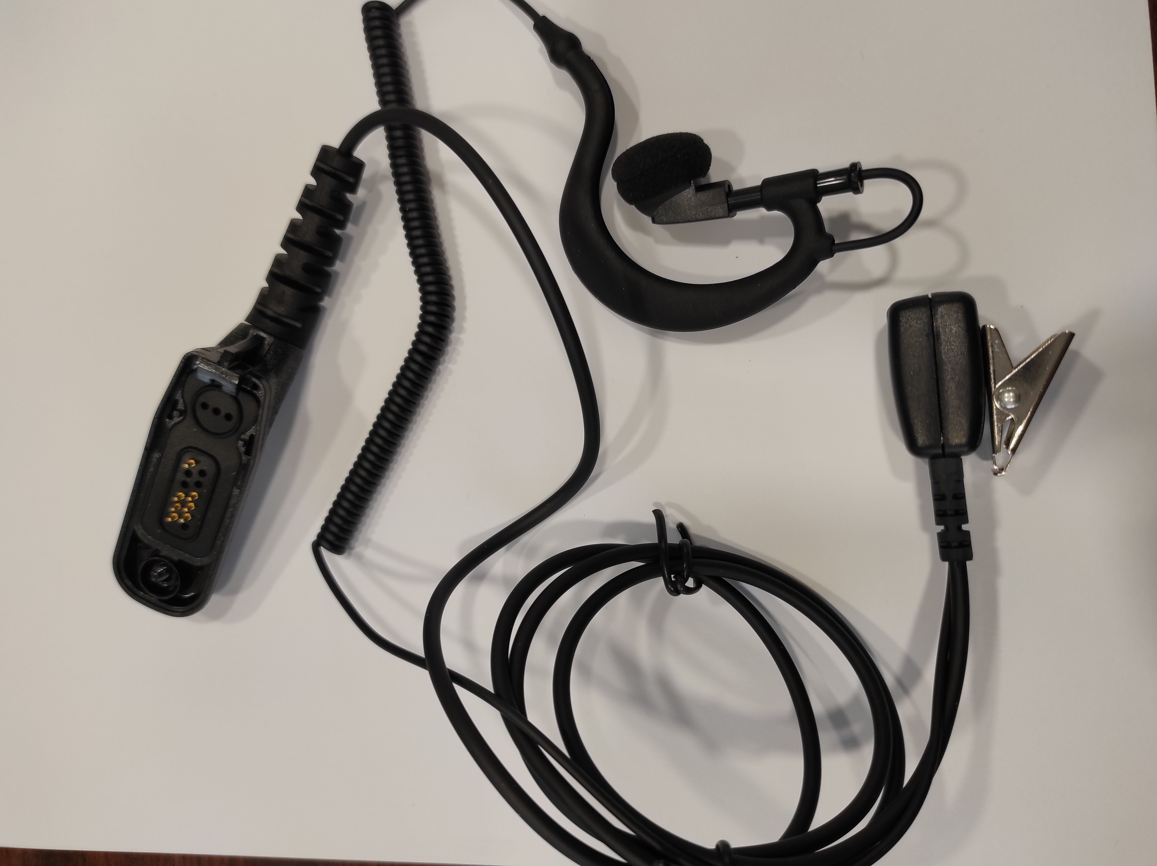 Kit auricular com cabo encaracolado com conector M7 para Motorola DP4/3