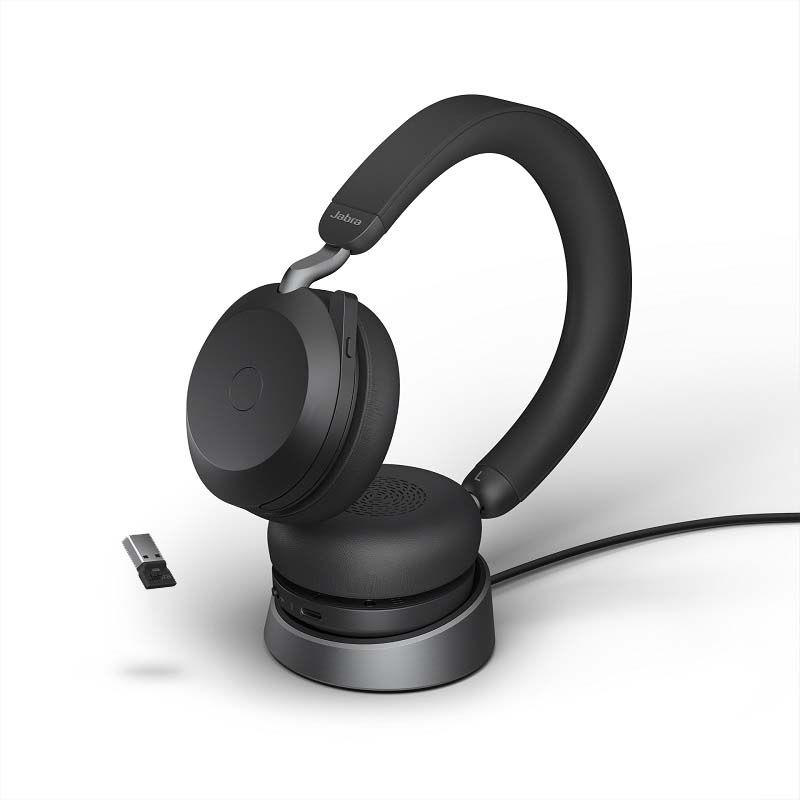 Jabra Evolve2 75 USB-A MS com suporte de carga