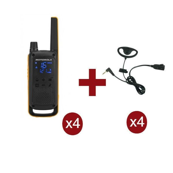 Motorola Talkabout T82 Extreme Quarteto + 4 Kits Earloop