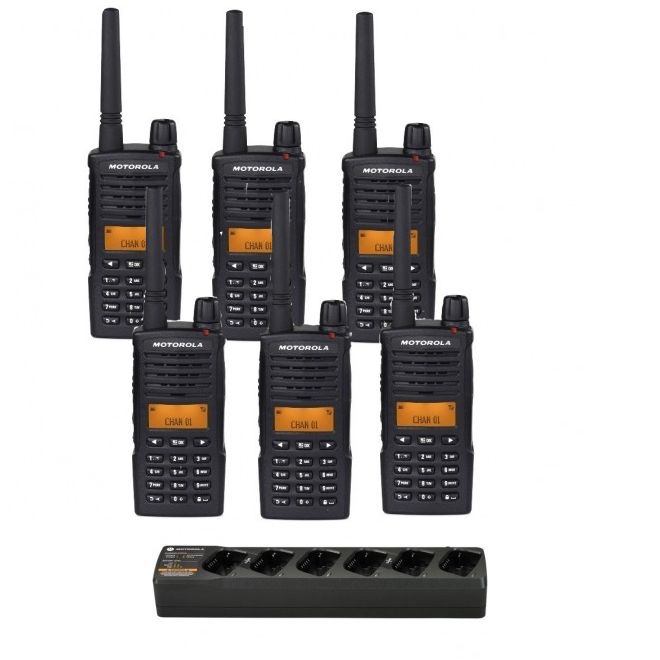 Motorola XT660D - Pack de 6 walkie talkies com carregador 