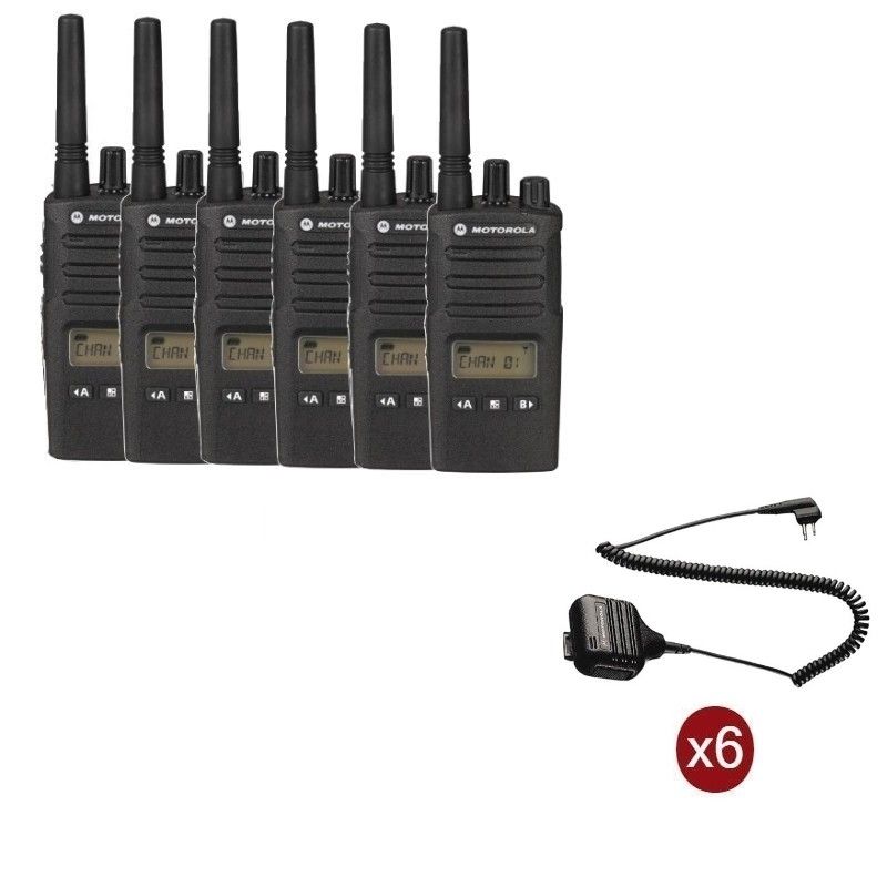 Pack de 6 Motorola XT460 + Microfones de altavoz remotos