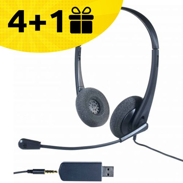 Por cada 4 auriculares Cleyver HC35 comprados, 1 de oferta