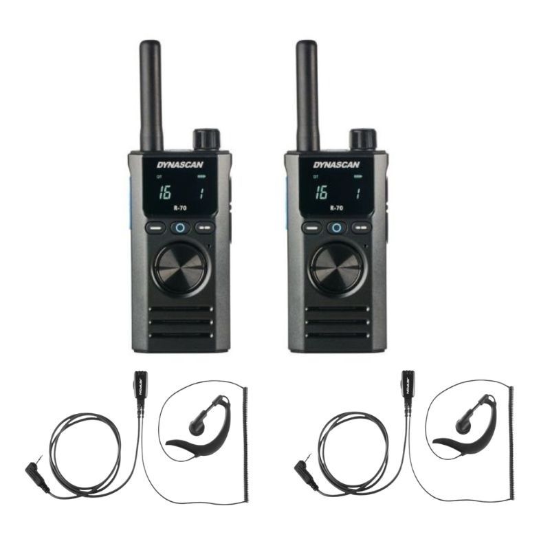 Pack Dynascan R70 2 Walkies + 2 Kits BR1708