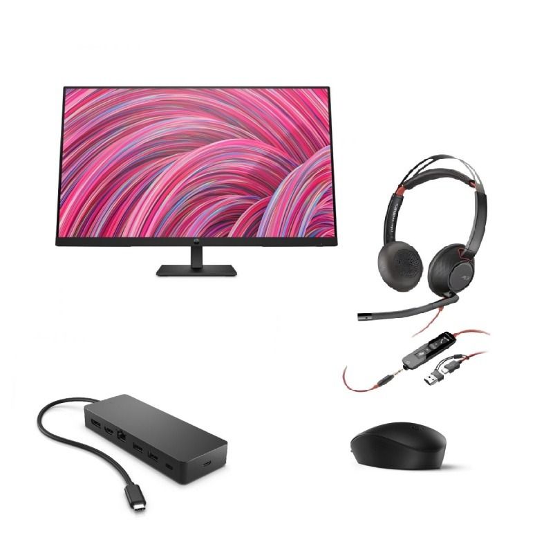 Pack HP 125 + Hub+ Monitor + Auricular Poly Blackwire 5220