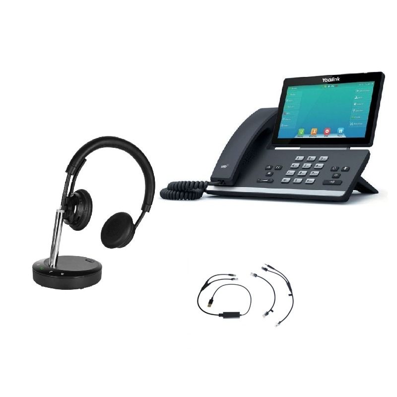 Pack Yealink T57W + descolgador electrónico + Cleyver DECT Office Duo