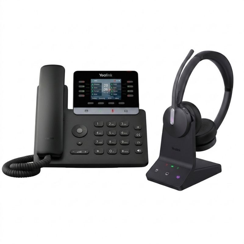 Pack Yealink T73U + WH64 Duo – Telefone IP e auricular sem fios