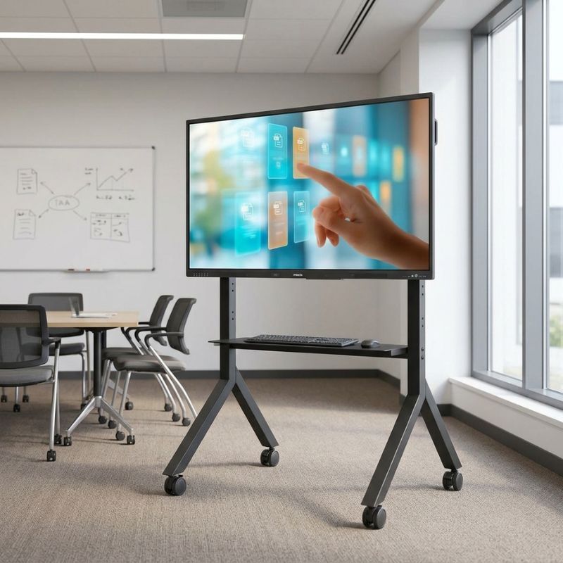Pack ecrã tátil Philips E-Line 75" + suporte de chão móvel B-Tech BT8545