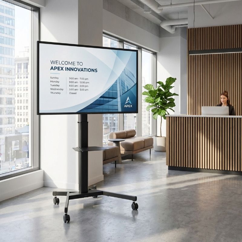 Pack ecrã 4K Samsung QBC 55'' + suporte móvel Vision VFM-F19