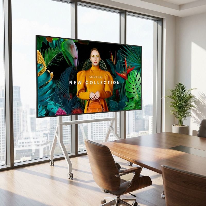 Pack ecrã 4K Samsung QMC 85'' + suporte móvel Neomounts