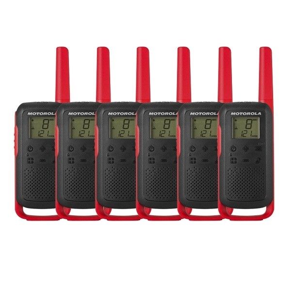 Pack sexteto Motorola Talkabout T62 - Vermelho (3 pares)
