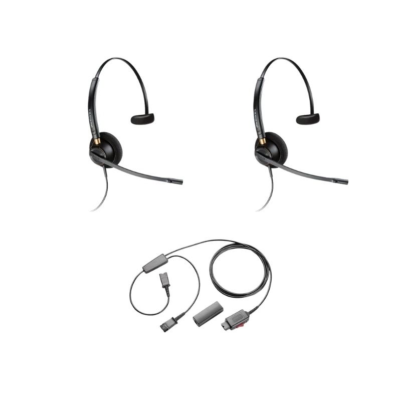 Pack 2 Plantronics EncorePro HW510 + Cabo Y de escuta dupla