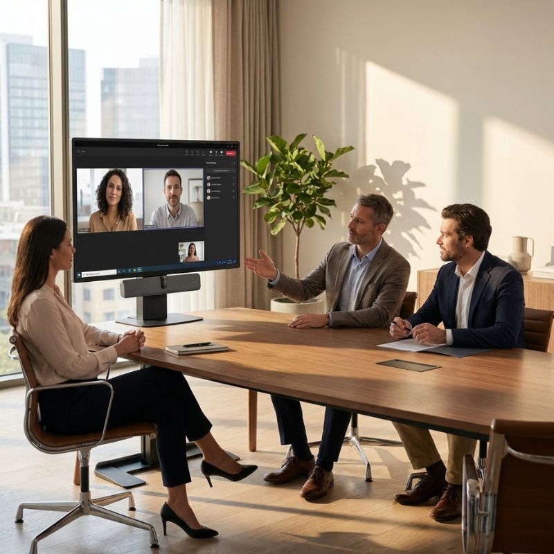 Kit de videoconferência Jabra PanaCast 40 VBS + iiyama T4329AS-B1AG + suporte