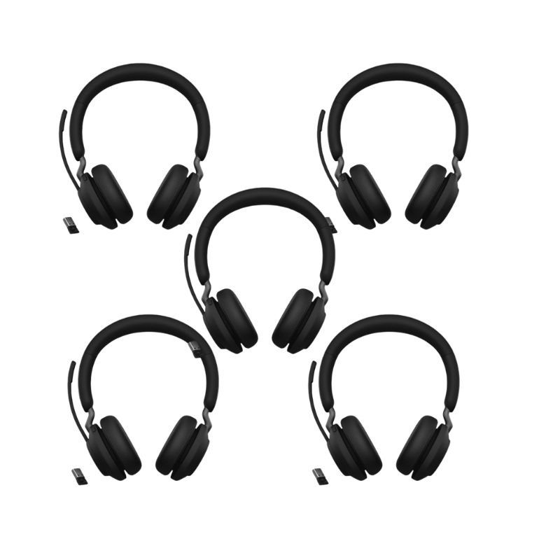 Pack de 5 Jabra Evolve2 65 Stereo USB-C MS Preto