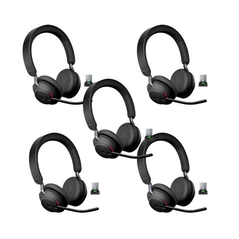 Pack di 5 Jabra Evolve2 65 Stereo USB-A MS Nero