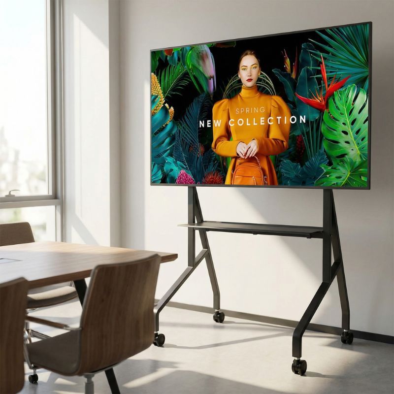 Pack Samsung QMC 65" 4K 24/7 + Suporte de Chão com Rodas Neomounts FL50-525BL1