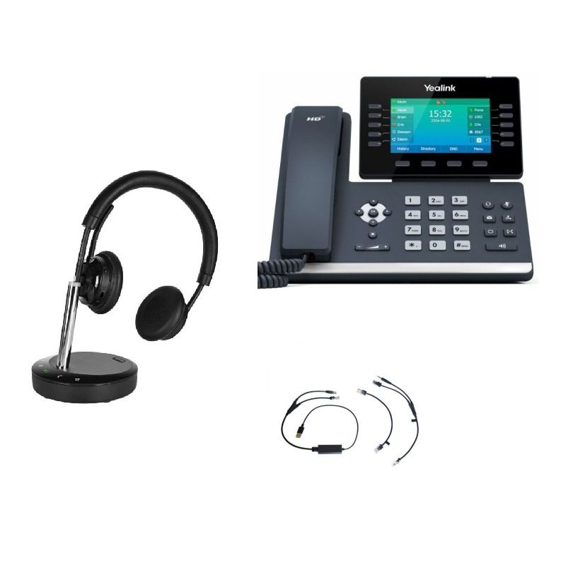 Pack Yealink T54W + cabo de chamada + Cleyver DECT2 USB Duo