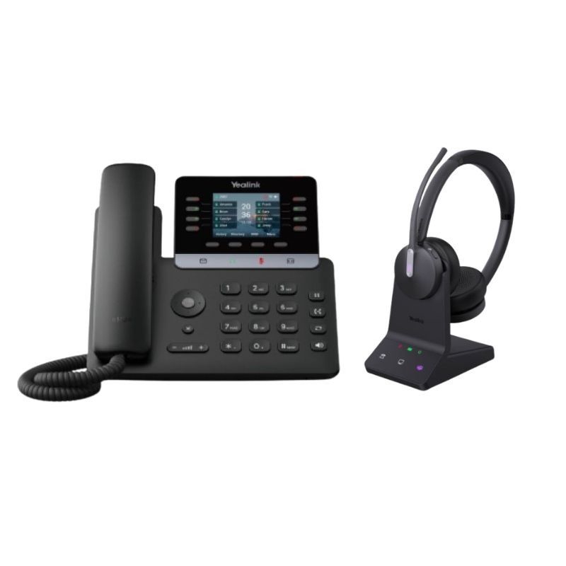 Yealink T73W + WH64 Duo – Telefone IP e auscultadores DECT