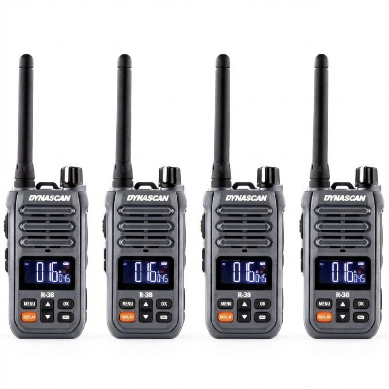 Pack 4 walkie talkies PMR446 Dynascan R38
