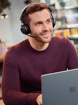 Jabra Evolve2 65 USB-A MS Stereo com suporte de carga - Preto - Onedirect