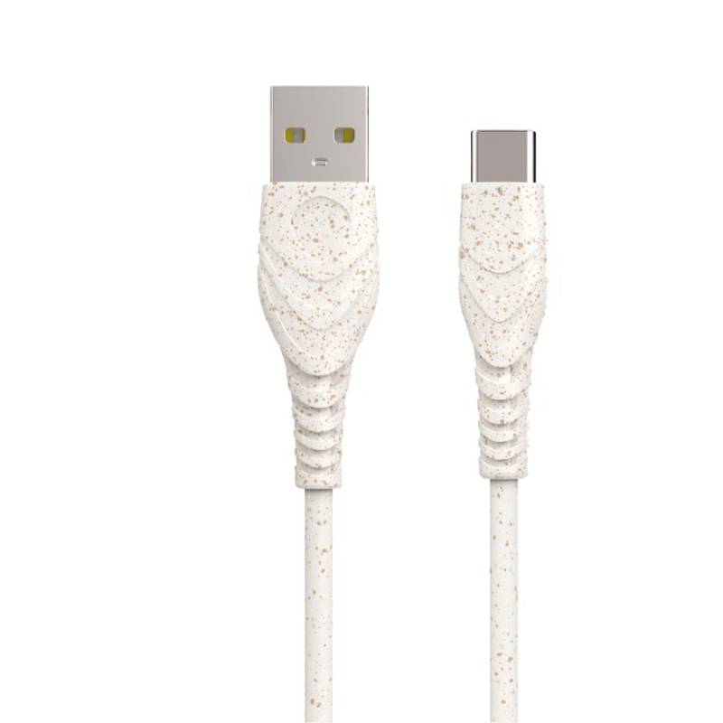Cabo USB-A para USB-C branco de 1 m