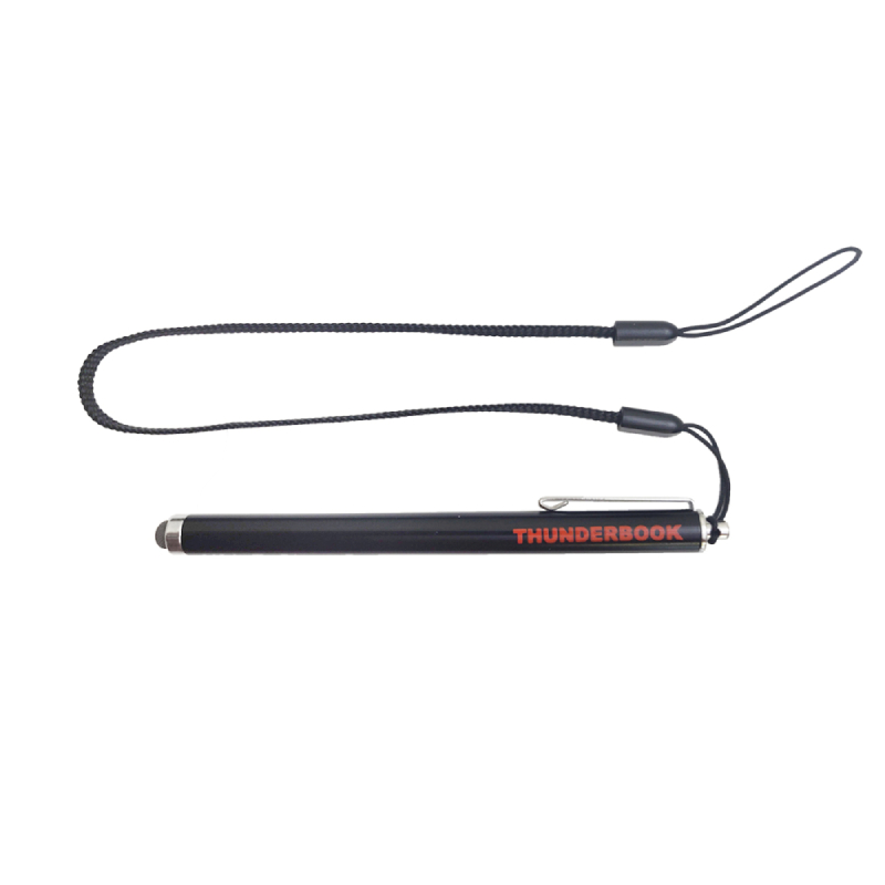 Caneta stylus capacitiva com cordão de segurança - Preto