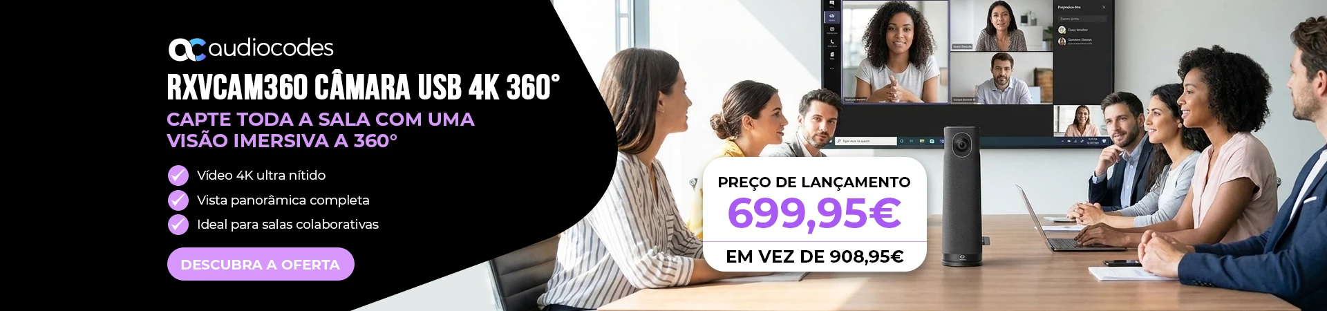 Audiocodes RXVCAM360 360° Konferenzkamera 4K USB
