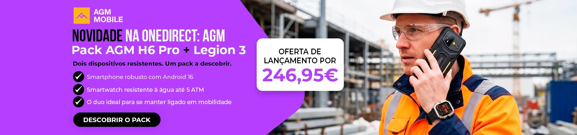 Pack Smartphone 4G AGM H6 Pro + Legion 3