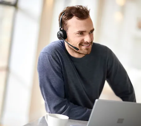 Auscultadores DECT profissionais Auscultadores DECT sem fios com microfone e base de ligação