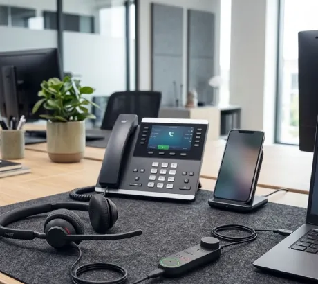 Auscultadores por dispositivo de comunicação Auscultadores profissionais para computador, telefone de secretária e smartphone