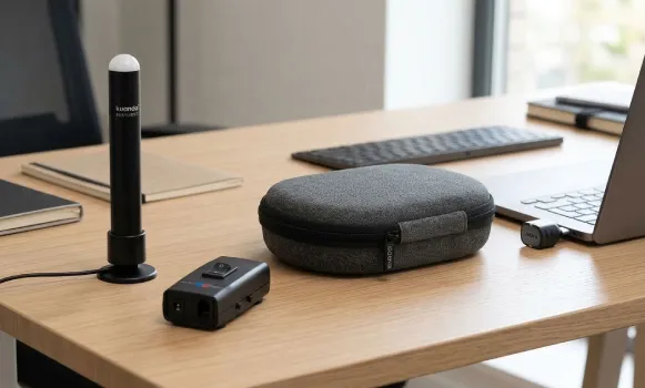 Acessórios de transporte e adaptadores USB para auscultadores profissionais