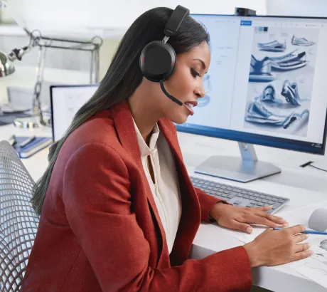 Auscultadores para PC com microfone para chamadas e videoconferências no computador