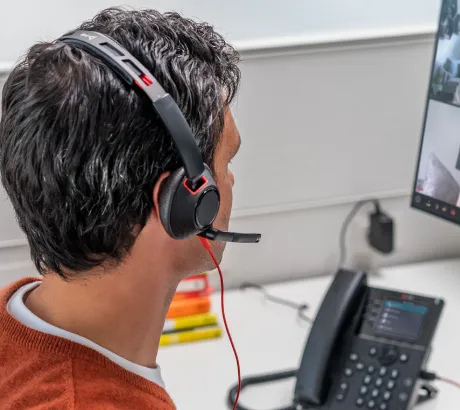 Auscultadores para telefone fixo com microfone para chamadas profissionais