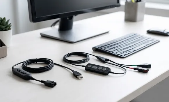 Cabos QD e adaptadores em Y para auscultadores profissionais Cabos e adaptadores para ligar auscultadores profissionais a telefones e equipamentos compatíveis