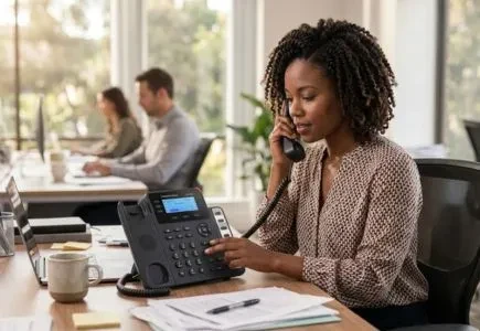 Telefone Grandstream num escritório