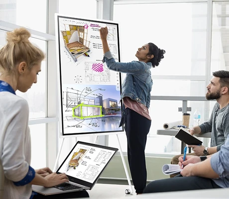 Ecrãs táteis profissionais para ambientes colaborativos Ecrãs táteis profissionais