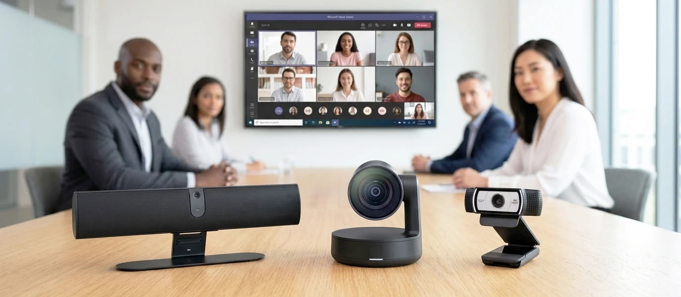Barra de vídeo, webcam ou câmara de videoconferência: qual é a diferença?