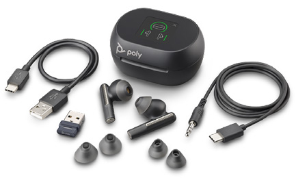 Poly Voyager Free 60+ UC USB-A noir + boîtier tactile
