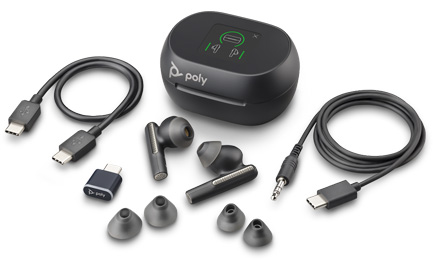 Poly Voyager Free 60+ UC USB-C noir + boîtier tactile
