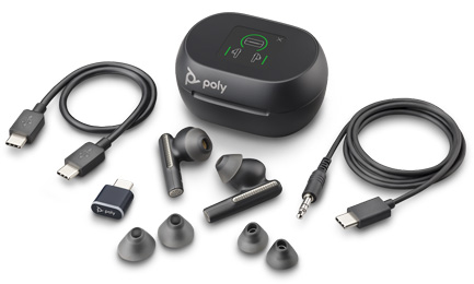 Poly Voyager Free 60+ UC USB-C noir + boîtier tactile
