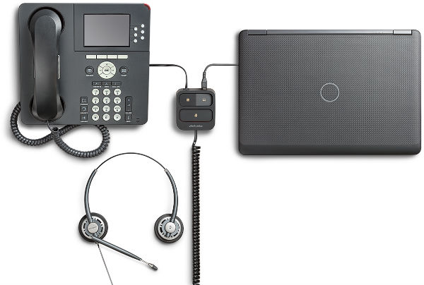 Comutador Plantronics para telefone e PC